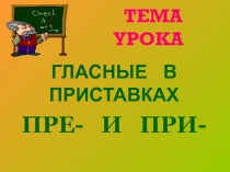 Презентация к уроку в 6 классе по теме Гласные в приставках пре- и при-