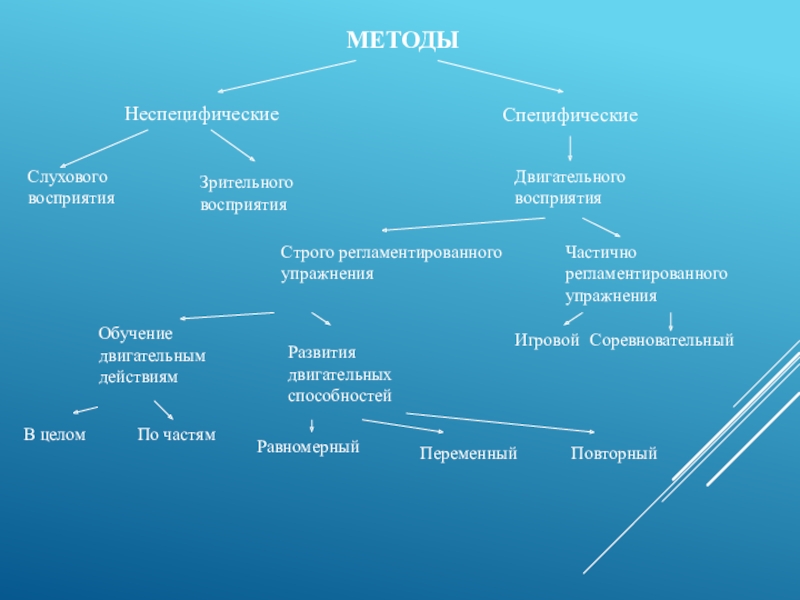 Процесс двигательного восприятия. Методы двигательного восприятия. Методы регламентированного упражнения. Методы частично регламентированного упражнения. Методы слухового восприятия.