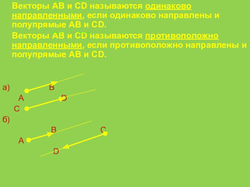 Называть одинаковыми как. Полупрямая противоположно направленные. Сонаправленность полупрямых. Одинаково и противоположно направленные векторы. Презентация сонаправленность полупрямых.