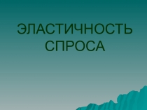 Эластичность спроса