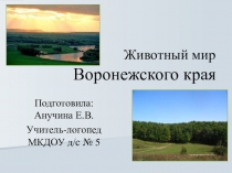 Презентация по логопедии: Животные Воронежского края