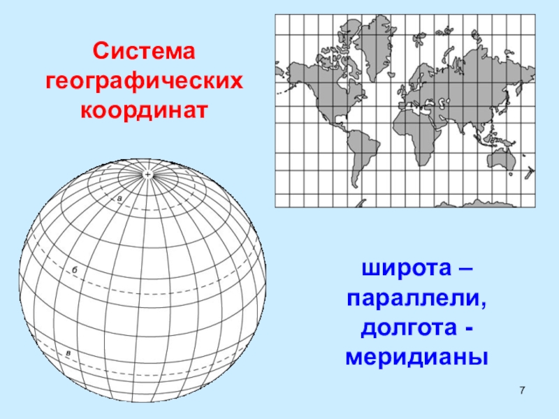 Карта по меридианам