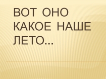 Презентация для детей средней группы Вот оно какое наше лето