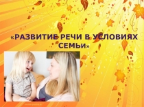 Презентация родительское собрание на тему Развитие речи в условиях семьи