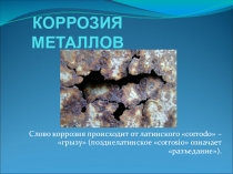 КОРРОЗИЯ МЕТАЛЛОВ.Даю на ДЗ и прошу данную презентацию раскрасить. Однажды моя ученица покрасила свои белые волосы в рыжий, потому что не знала как эту презентацию украсить! Сейчас эта девочка ПИСАТЕЛЬНИЦА!!!!!