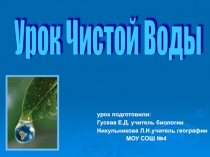 Презентация по биологииЧистая вода
