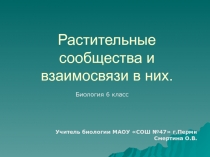 Презентация к уроку Растительные сообщества