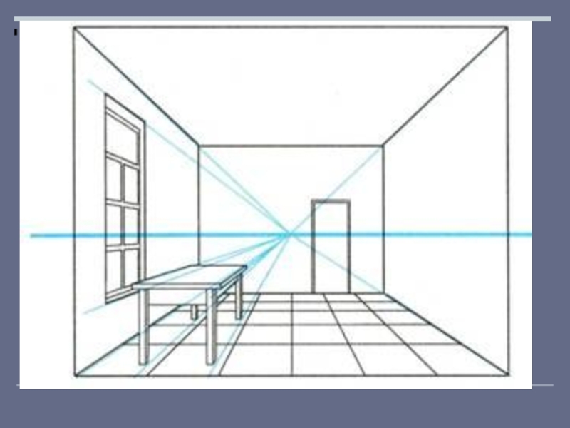 Линейная перспектива комната рисунок