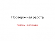 Проверочная работа Классы насекомых: таракановые, прямокрылые, уховертки и паденки