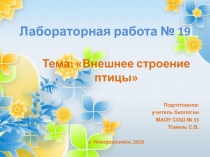 Презентация к лабораторной работе по биологии на тему  Внешнее строение птиц 7 класс
