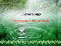Презентация по татарскому языку на тему  4б сыйныфы-Омонимнар ( Омонимы)