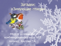 Загадки: Зимующие птицы