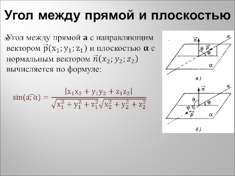 Между прямой и плоскости. Угол между прямой и плоскостью координатный метод. Вычисление угла между прямой и плоскостью методом координат. Синус угла между прямой и плоскостью координатный метод. Угол между прямой и плоскостью метод координат.