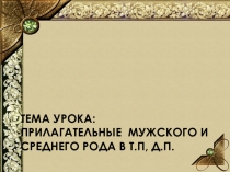 Презентация по русскому языку на тему: Прилагательные м.и ср.рода в Т.и П. падежах (4 класс)
