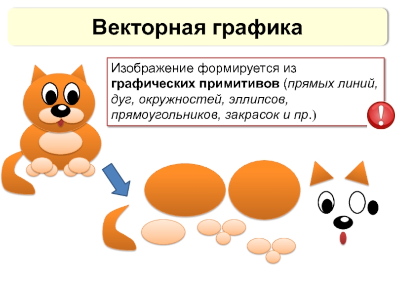 В векторном графическом редакторе изображение формируется из