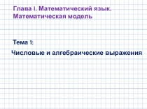 Числовые и алгебраические выражения