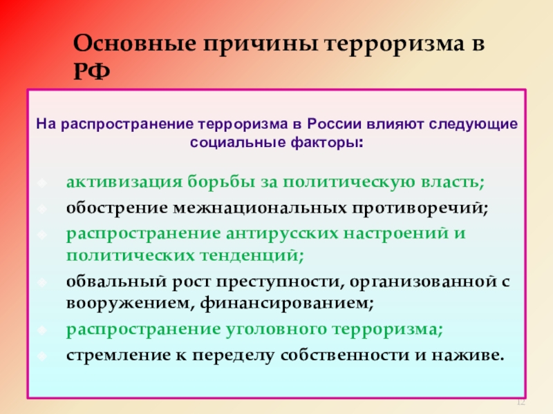 Исследовательский проект терроризм