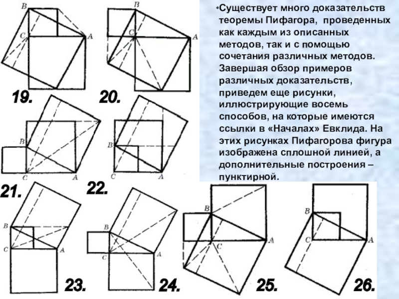 Геометрия 8 класс тема пифагора. Доказательство теоремы Пифагора чертеж. 20 Доказательств теоремы Пифагора. Необычный способ доказательства теоремы Пифагора. Теорема Пифагора доказательства разные.