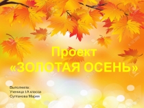 Презентация познавательно-творческого проекта Золотая осень