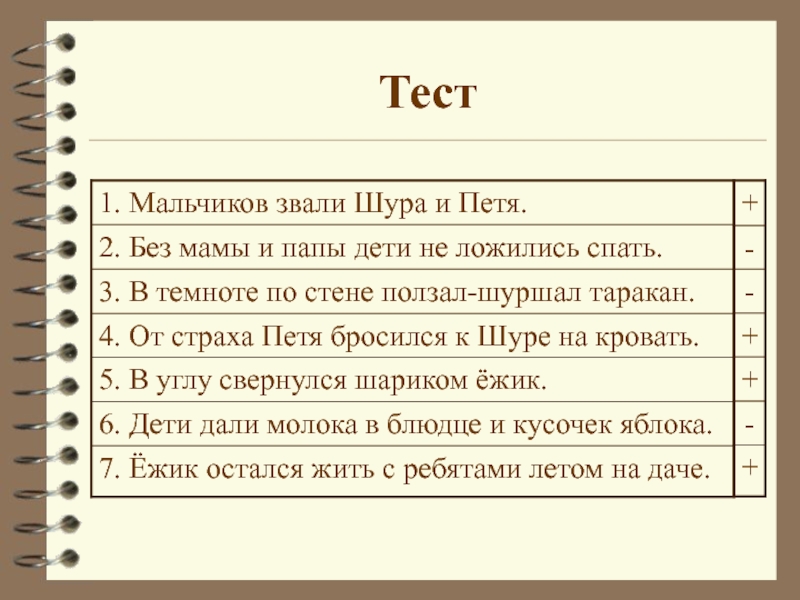 Как составить план рассказа 2 класс страшный рассказ