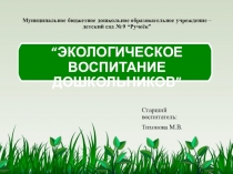Презентация Экологическое воспитание дошкольников