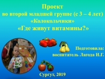 Проект во второй младшей группе (с 3 до 4 лет) Где живут витамины?