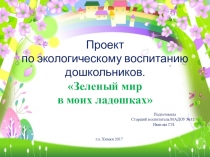 Проект по экологическому воспитанию дошкольников Зелёный мир в моих ладошках