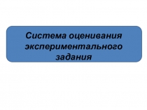 Система оценивания экспериментального задания