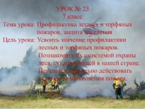 Презентация к уроку по ОБЖ в 7 классе на тему Профилактика лесных и торфяных пожаров, защита населения.