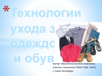 Презентация к уроку Технологии ухода за одеждой и обувью по предмету индустриальная технология