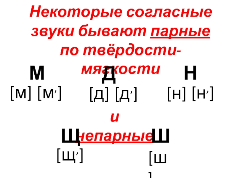 Согласные парные и непарные по твердости мягкости 1 класс презентация