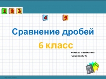 Презентация по теме Сравнение дробей