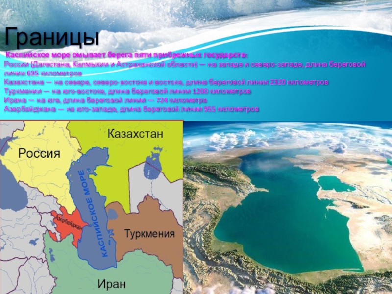Береговая линия каспийского. Каспийское море омывает берега 5 государств. Акватория Каспийского моря. С какими государствами граничит Каспийское море на карте.