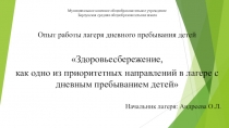Опыт работы лагеря дневного пребывания детей Патриот