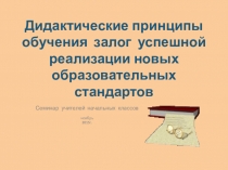 Методический материал Дидактические принципы обучения - залог успешной реализации образовательного стандарта