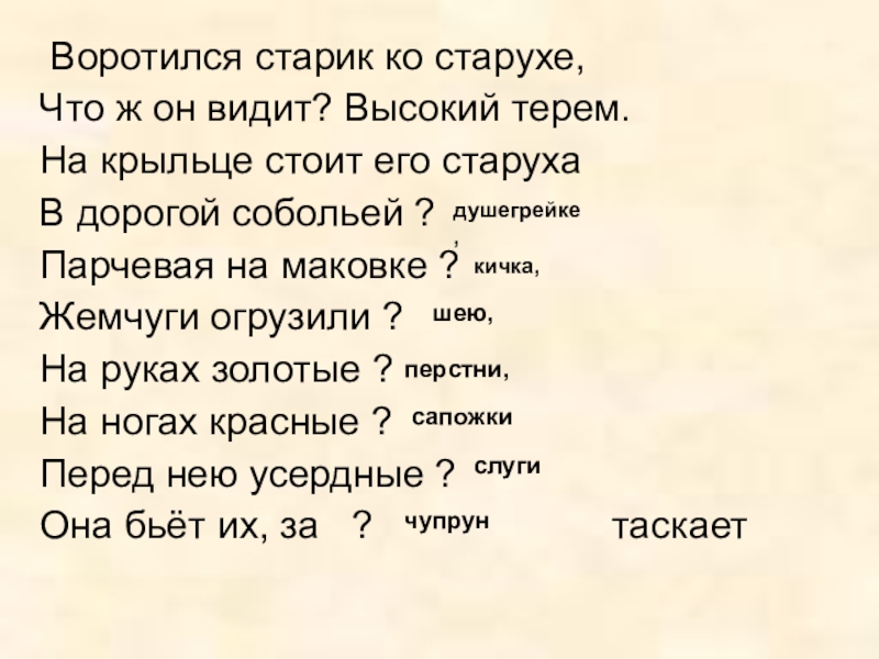 Выше увидишь. Воротился старик ко старухе что ж он видит высокий Терем. Воротился старик. Что видит старик ко старухе ж. Воротился старик ко старухе картинки.