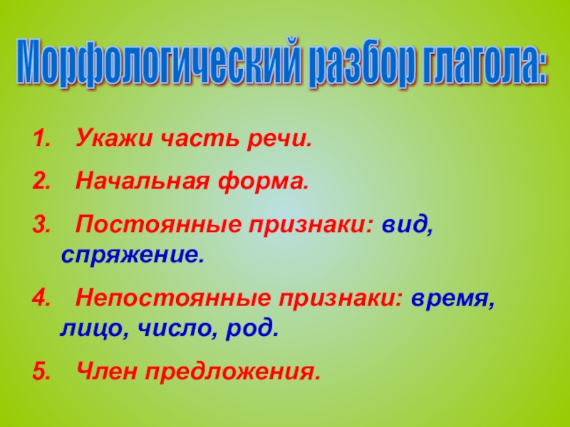 Осеребрил начальная форма. Морфологический разбор глагола. Морфологический разбор части речи глагол. Морфологический разбор глагола 4 класс. Морфологический анализ глагола.