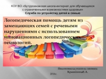 Презентация для мастер-класса по теме: Логопедическая помощь детям с речевыми нарушениями с использованием инновационных технологий