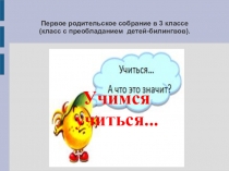 Презентация для родительского собрания в новой третьем классе по результатам 1 триместра(дети-билингвы)