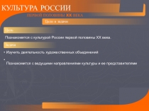 Презентация к уроку МХК в 11-ом классе на тему Культура России 1-ой половины XX века