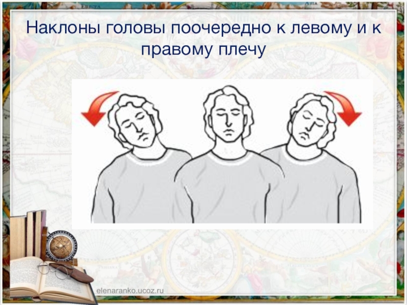 Левое плечо голова правое плечо. Наклон головы к правому плечу. Наклони голову к правому плечу. Привычный наклон головы к правому плечу. Поочерёдно.