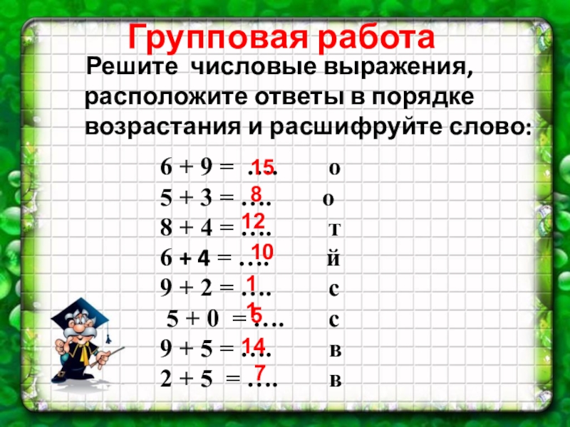 Расположите слова тематических группах в порядке возрастания. Расположите в порядке возрастания числовые выражения. Работа 1 числовые выражения. Работа в группах по числовым выражениям. Расположи ответы в порядке возрастания и расшифруй предложение.