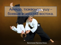 Презентация по Физической Культуре на тему айкидо, тхэквандо, ушу- боевые искусств