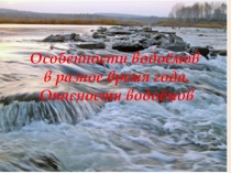 Особенности водоемов в разное время года