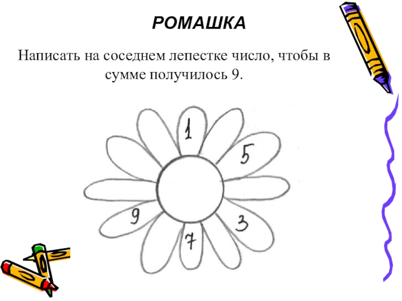 Ромашка составить. Написать про ромашку. Как написать ромашку. Ромашка с числами на лепестках. Ромашка пишется.