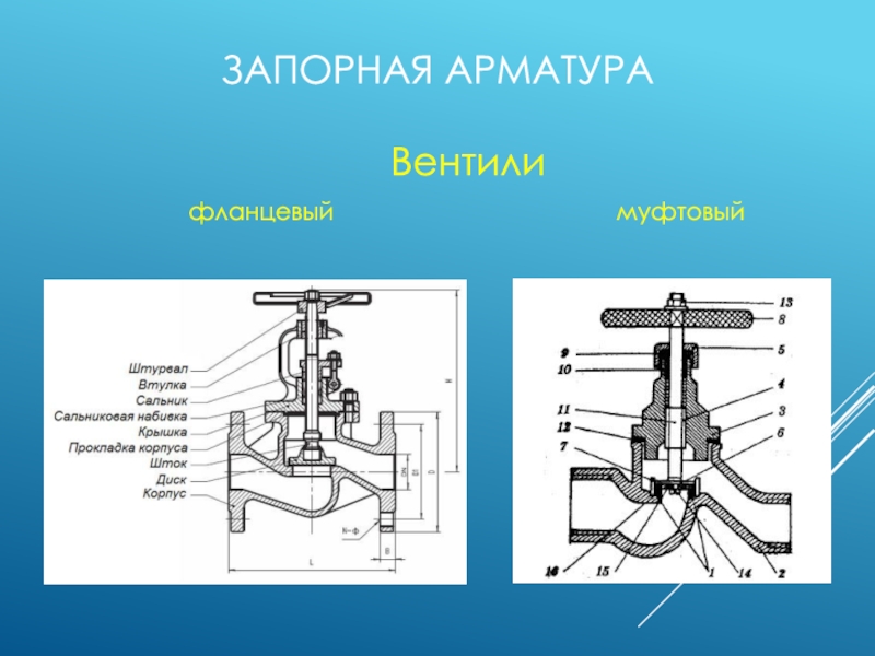 Запорная арматура чертеж