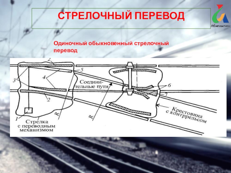 Одиночный обыкновенный стрелочный перевод схема