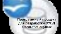 Программный продукт для разработки СУБД. Open.org.Base