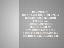 Развивающая предметно-пространственная среда в подготовительной группе