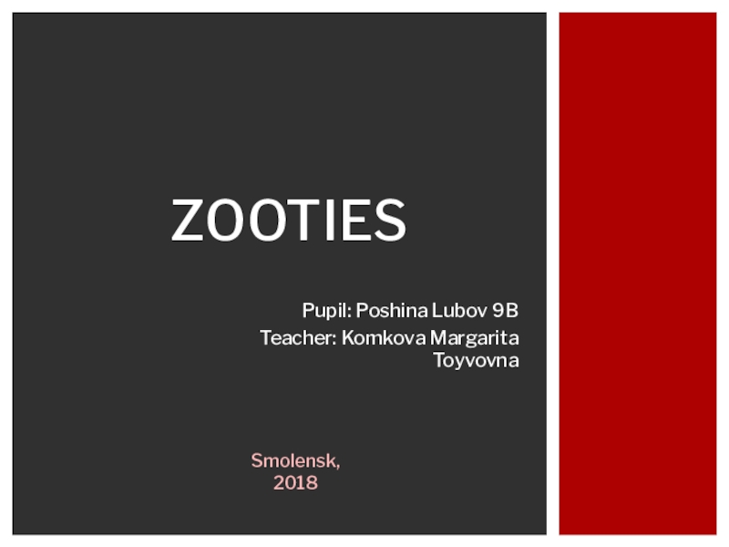 Презентация Презентация к открытому уроку Zooties